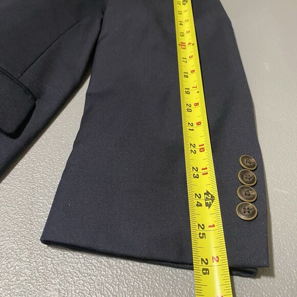 JOSEPH & FEISS Gold Blue 100% Wool Blazer Sport Coat Jacket Single Vent Mens 50R - Picture 9 of 12